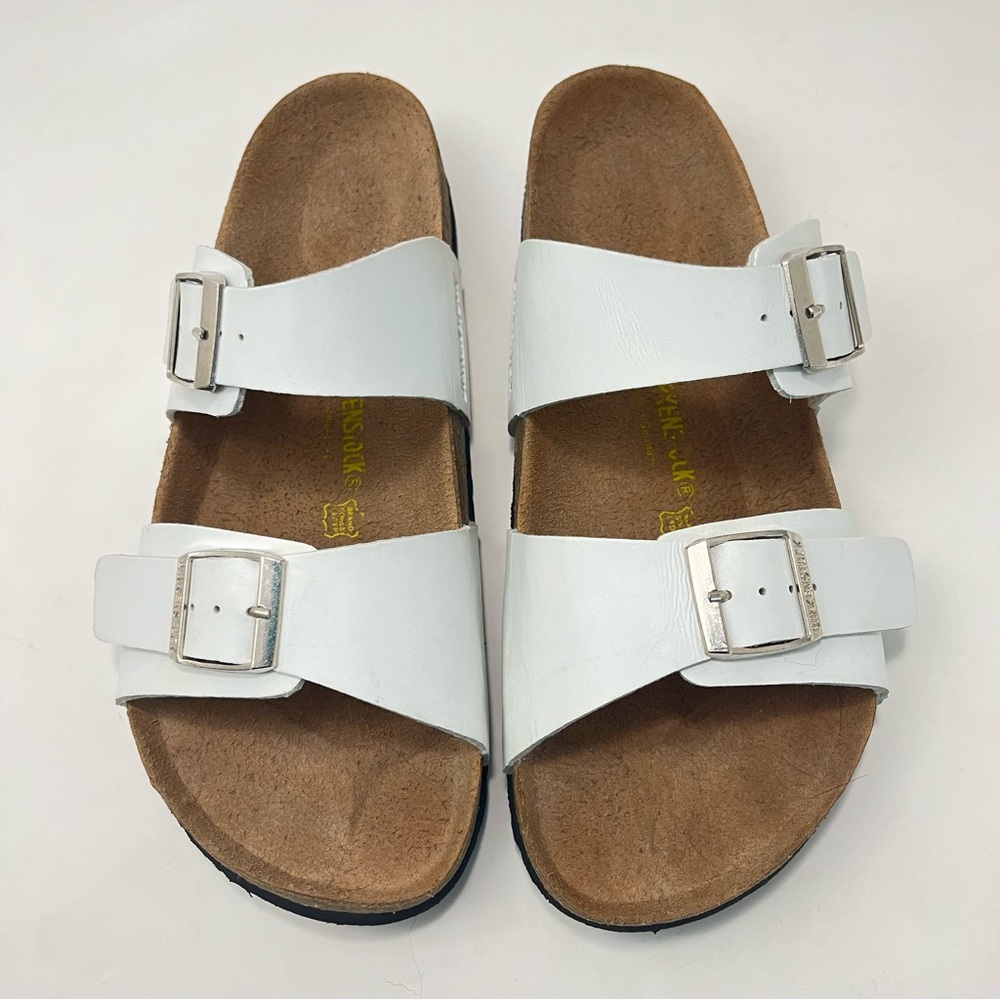 Birkenstock Sydney white slides